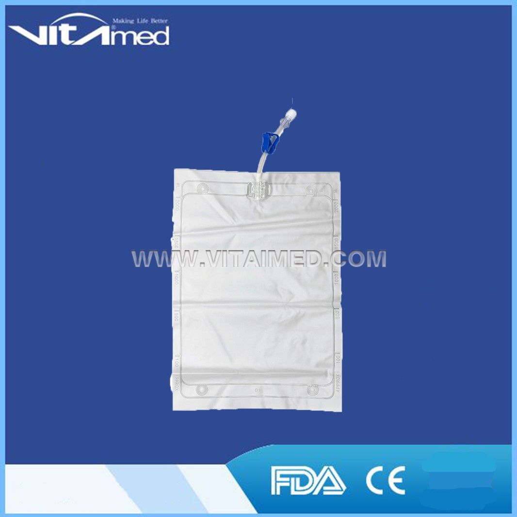 Disposable Peritoneal Dialysis Drainage Bag with Double Tube