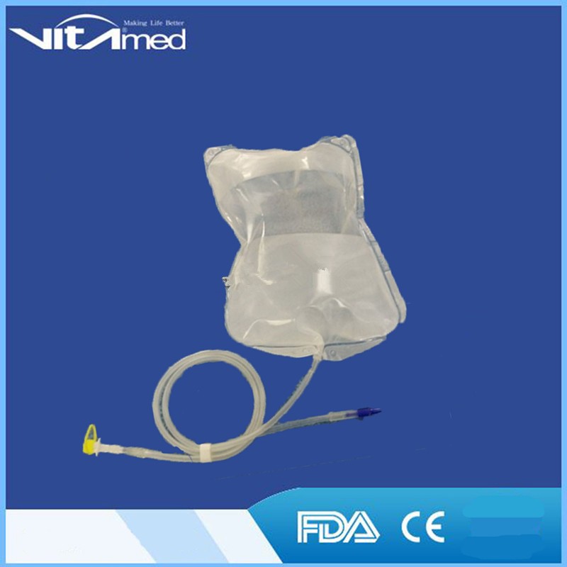 Disposable Peritoneal Dialysis Drainage Bag with Double Tube