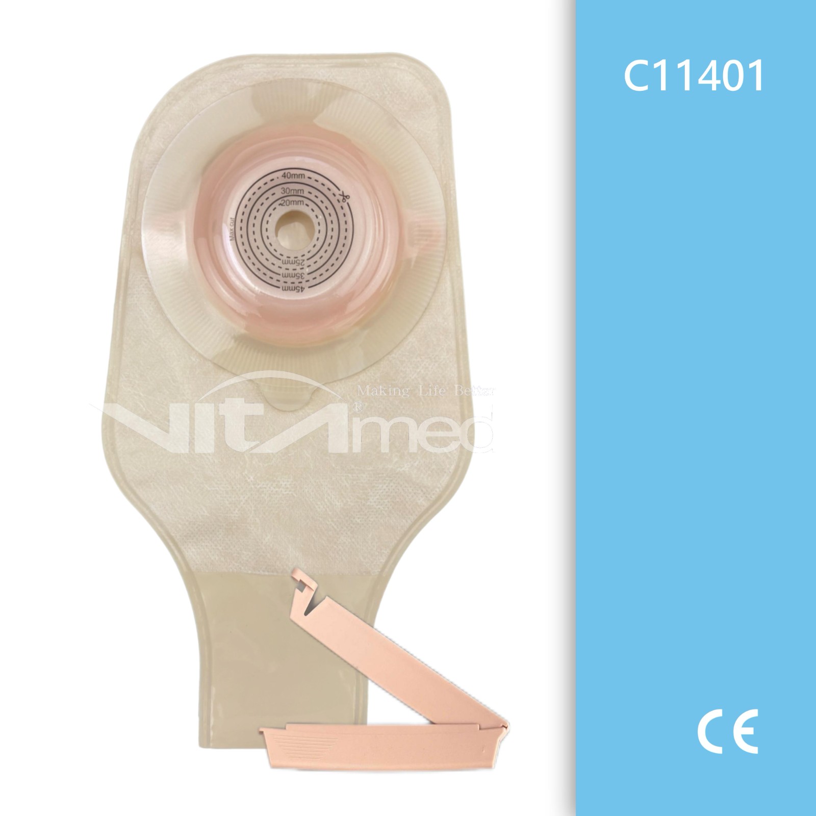 One Piece Colostomy Bag (Convex Type) C11401